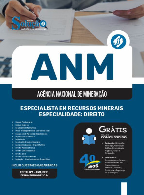 Apostila ANM 2025 - Especialista em Recursos Minerais - Especialidade: Direito - Imagem 3