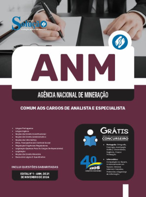 Apostila ANM em PDF 2025 - Comum aos Cargos de Analista e Especialista - Imagem 1