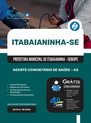Apostila Prefeitura de Itabaianinha - SE em PDF 2025 - Agente Comunitário de Saúde – AS - Imagem 1