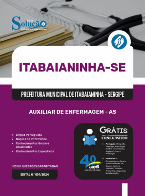 Apostila Prefeitura de Itabaianinha - SE 2025 - Auxiliar de Enfermagem - AS - Imagem 1