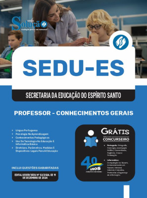 Apostila SEDU-ES em PDF 2025 - Professor - Conhecimentos Gerais - Imagem 1