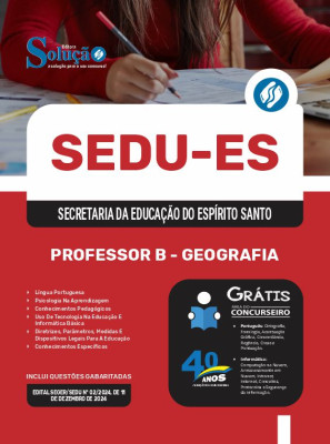 Apostila SEDU-ES em PDF 2025 - Professor B - Geografia - Imagem 1