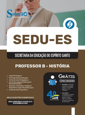 Apostila SEDU-ES em PDF 2025 - Professor B - História - Imagem 1