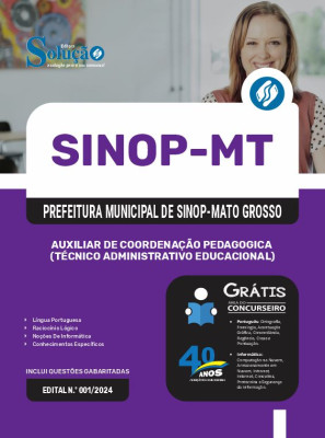 Apostila Prefeitura de Sinop - MT 2025 - Auxiliar De Coordenação Pedagogica (Técnico Administrativo Educacional) - Imagem 3