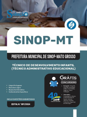 Apostila Prefeitura de Sinop - MT em PDF 2025 - Técnico De Desenvolvimento Infantil (Técnico Administrativo Educacional) - Imagem 1