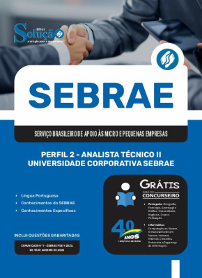 Apostila SEBRAE 2025 - Perfil 2 - Analista Técnico II - Universidade Corporativa Sebrae - Imagem 3