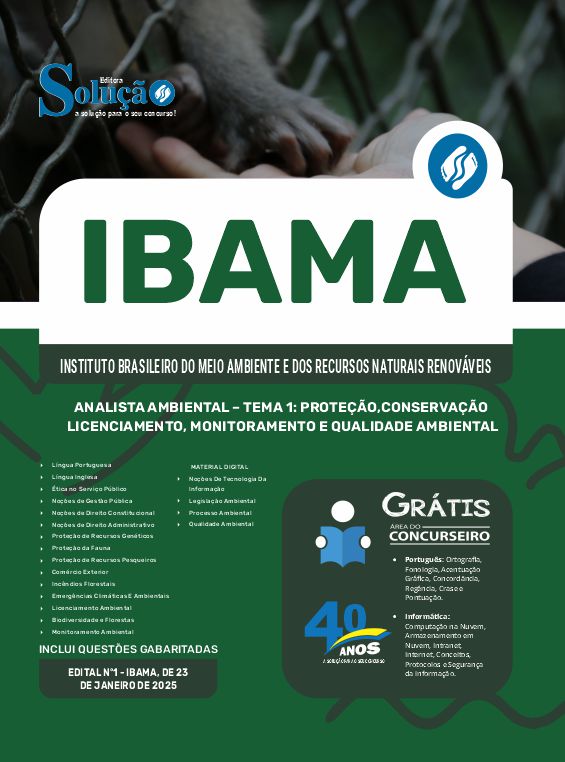 Apostila IBAMA em PDF 2025 - Analista Ambiental - Tema 1: Proteção ...