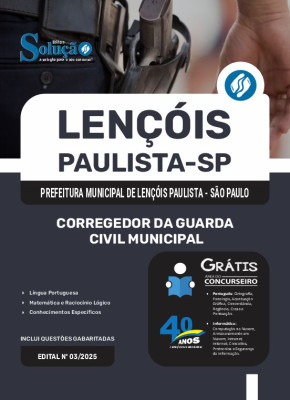 Apostila Prefeitura de Lençóis Paulista - SP 2025 - Corregedor da Guarda Civil Municipal - Imagem 3
