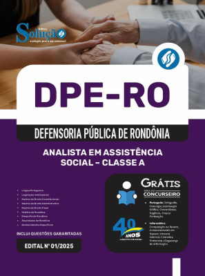Apostila DPE-RO em PDF 2025 - Analista em Assistência Social - Classe A - Imagem 1