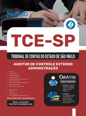 Apostila TCE-SP 2025 - Auditor de Controle Externo - Administração - Imagem 3