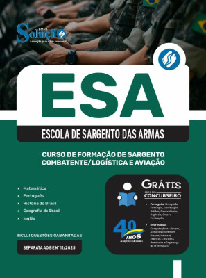 Apostila ESA 2025 - Curso de Formação de Sargento - Combatente/Logística e Aviação - Imagem 3
