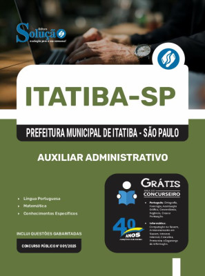 Apostila Prefeitura de Itatiba - SP 2025 - Auxiliar Administrativo - Imagem 3