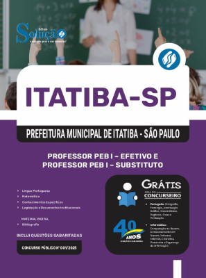 Apostila Prefeitura de Itatiba - SP 2025 - Professor PEB I - Efetivo e Professor PEB I - Substituto - Imagem 3
