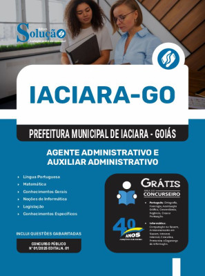 Apostila Prefeitura de Iaciara - GO em PDF 2025 - Agente Administrativo e Auxiliar Administrativo - Imagem 1