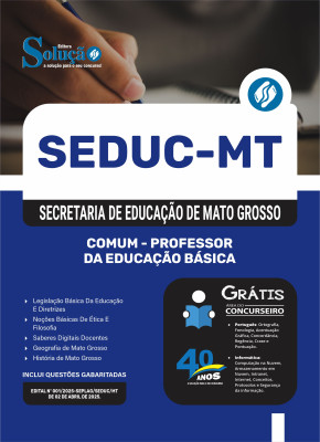 Apostila SEDUC-MT 2025 - Comum - Professor da Educação Básica - Imagem 3