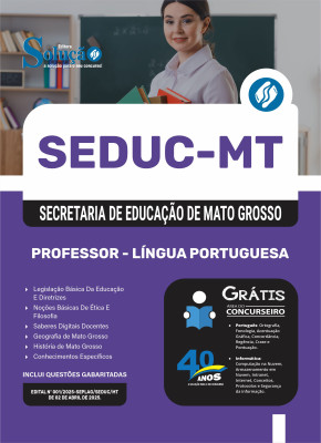 Apostila SEDUC-MT em PDF 2025 - Professor - Língua Portuguesa - Imagem 1