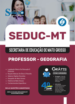 Apostila SEDUC-MT em PDF 2025 - Professor - Geografia - Imagem 1