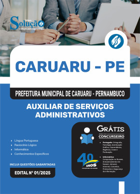 Apostila Prefeitura de Caruaru - PE 2025 - Auxiliar de Serviços Administrativos - Imagem 3