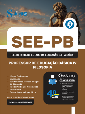 Apostila SEE-PB em PDF 2025 - Professor de Educação Básica IV - Filosofia - Imagem 1