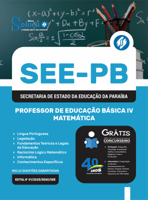 Apostila SEE-PB em PDF 2025 - Professor de Educação Básica IV - Matemática - Imagem 1