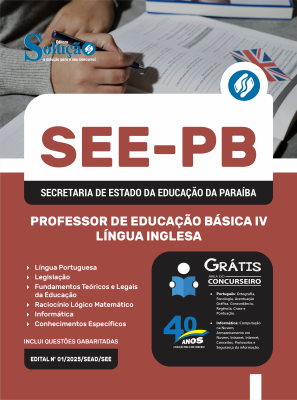 Apostila SEE-PB em PDF 2025 - Professor de Educação Básica IV - Língua Inglesa - Imagem 1