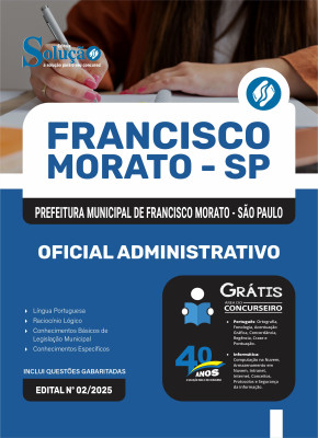 Apostila Prefeitura de Francisco Morato - SP 2025 - Oficial Administrativo - Imagem 3