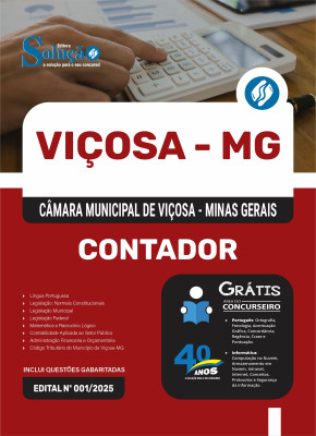 Apostila Câmara de Viçosa - MG 2025 - Contador  - Imagem 3