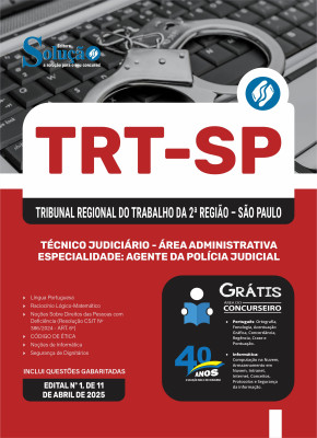 Apostila TRT-SP em PDF 2025 - Técnico Judiciário - Área Administrativa - Especialidade: Agente da Polícia Judicial - Imagem 1