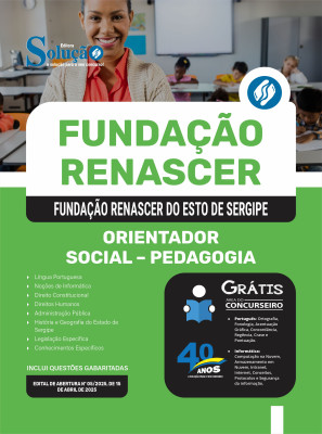 Apostila Fundação Renascer 2025 - Orientador Social - Pedagogia - Imagem 3