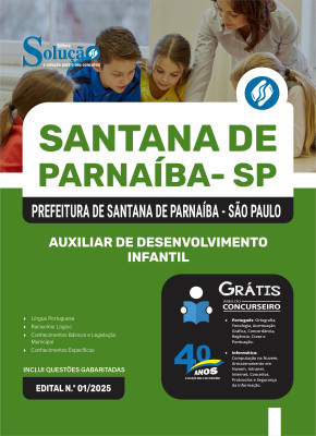 Apostila Prefeitura de Santana de Parnaíba - SP 2025 - Auxiliar de Desenvolvimento Infantil - Imagem 3