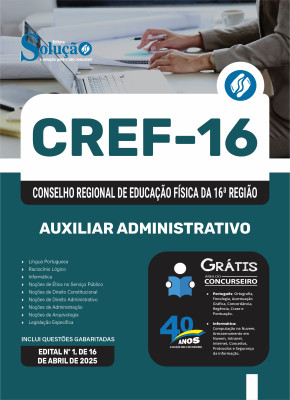 Apostila CREF-16 2025 - Auxiliar Administrativo - Imagem 3