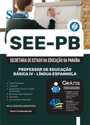 Apostila SEE-PB em PDF 2025 - Professor de Educação Básica IV - Língua Espanhola - Imagem 1