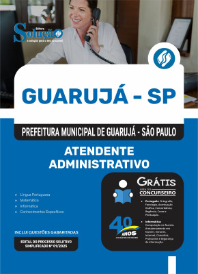 Apostila Prefeitura de Guarujá - SP 2025 - Atendente Administrativo - Imagem 3