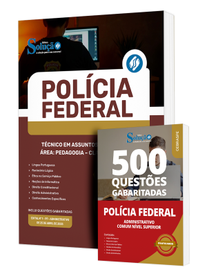 Combo Polícia Federal (PF) - Técnico em Assuntos Educacionais - Área: Pedagogia - Classe A, Padrão I - Imagem 1