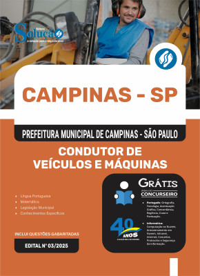 Apostila Prefeitura de Campinas - SP 2025 - Condutor de Veículos e Máquinas - Imagem 3