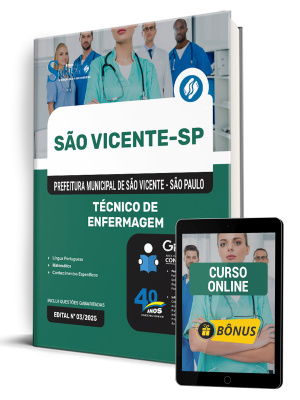 Apostila Prefeitura de São Vicente - SP 2025 - Técnico de Enfermagem - Imagem 1