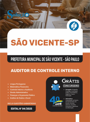 Apostila Prefeitura de São Vicente - SP em PDF 2025 - Auditor de Controle Interno - Imagem 1