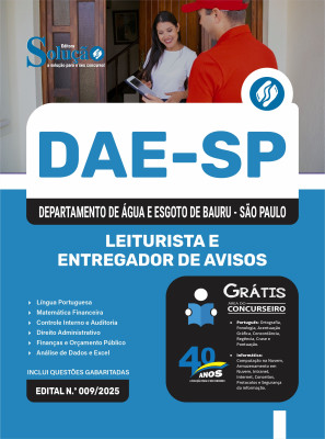 Apostila DAE Bauru 2025 - Leiturista e Entregador de Avisos - Imagem 3