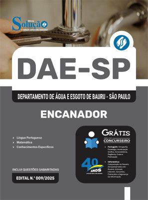 Apostila DAE Bauru em PDF 2025 - Encanador - Imagem 1