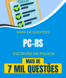 Capa Mapa de Questões Online - PC-RS - Escrivão de Polícia - 7 Mil Questões