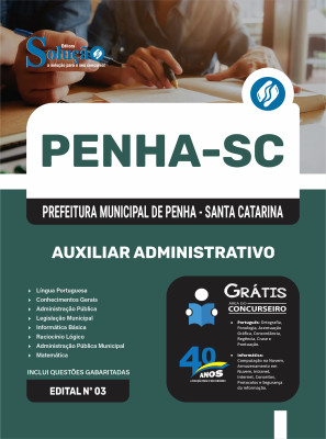 Apostila Prefeitura de Penha - SC 2025 - Auxiliar Administrativo - Imagem 3