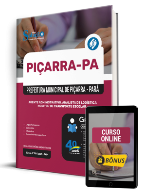 Apostila Prefeitura de Piçarra - PA 2025 - Agente Administrativo, Analista de Logística e Monitor de Transporte Escolar - Imagem 1