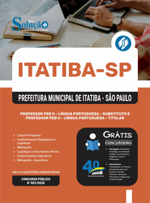 Apostila Prefeitura de Itatiba - SP 2025 - Professor PEB II - Língua Portuguesa - Substituto e Professor PEB II - Língua Portuguesa - Titular - Imagem 3