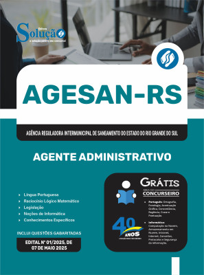 Apostila AGESAN-RS 2025 - Agente Administrativo - Imagem 3
