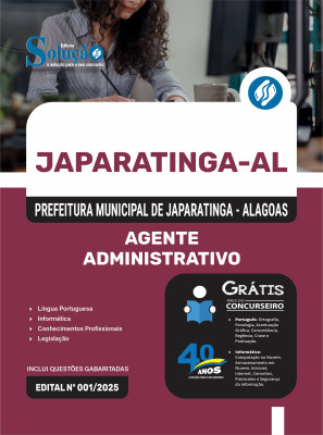 Apostila Prefeitura de Japaratinga - AL 2025 - Agente Administrativo - Imagem 3