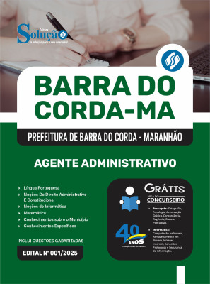 Apostila Prefeitura de Barra do Corda - MA 2025 - Agente Administrativo - Imagem 3