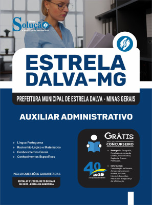 Apostila Prefeitura de Estrela Dalva - MG 2025 - Auxiliar Administrativo - Imagem 3