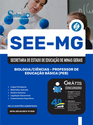 Apostila SEE-MG 2025 - Biologia/Ciências - Professor de Educação Básica (PEB) - Imagem 3