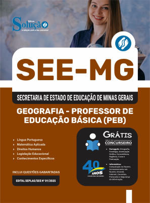 Apostila SEE-MG 2025 - Geografia - Professor De Educação Básica (PEB) - Imagem 3