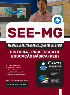 Apostila SEE-MG 2025 - História - Professor De Educação Básica (PEB) - Imagem 3